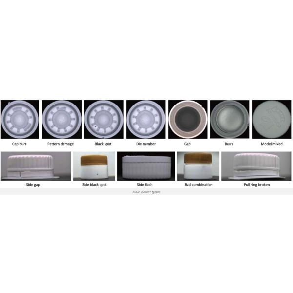 Color CMOS Bottle Inspection Vision System Machine For Water Cap Defect Inspection 240V