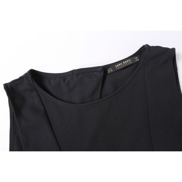 100% Polyester Ladies Dress Clothing Sleeveless Black Short Dress Casual