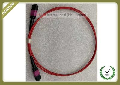 MTP TO MTP  LC OM4 12 Core Fiber Optic Patch Cord Violet Color Multimode LSZH Jacket