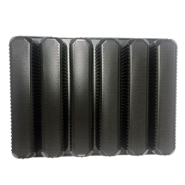 Black Food Grade Tray PP 6 Cell Long Rectangle Meat Packaging Box For Frozen Lamb Rolls