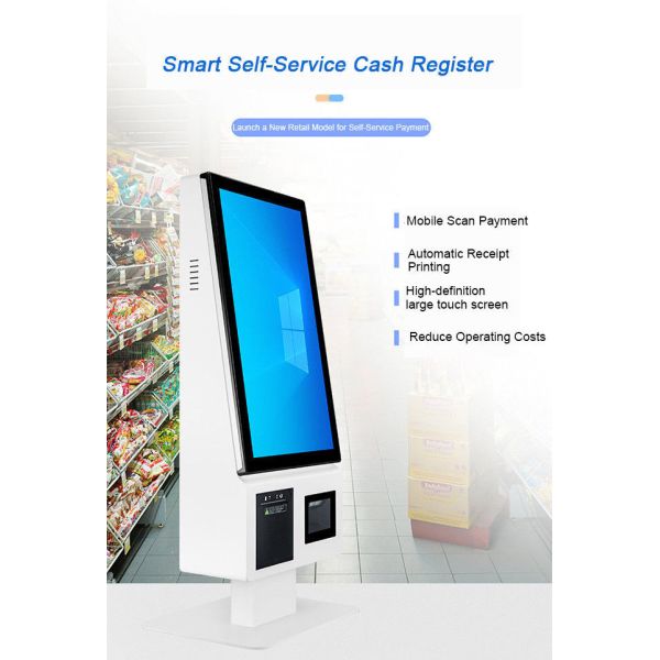 21.5 Inch Customer Service Touchscreen Food service Restaurant Self Service Ordering Kiosk