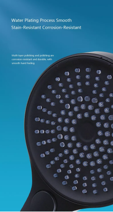 Модный стиль высокое давление круглый матовый черный ABS пластиковый дождевой душ для ванной