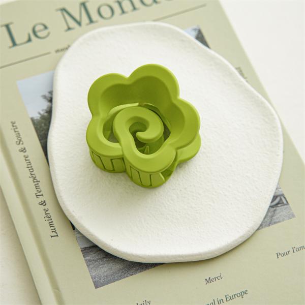 Summer mint green flower heart resin grasping hair clipper accessories cross hollow hair clip hair long shark clip