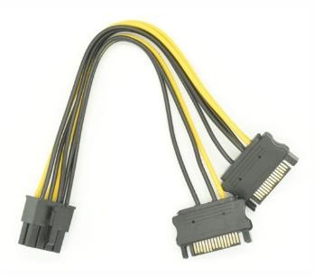 Мужчина шнура питания удлинительного кабеля SATA15P PVC 20cm SATA графиков к 8Pin