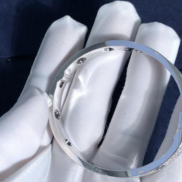 Factory Custom Fine Jewelry 18k White Ogold LOVE Bracelet, Diamond-Paved, Ceramic Bracelet