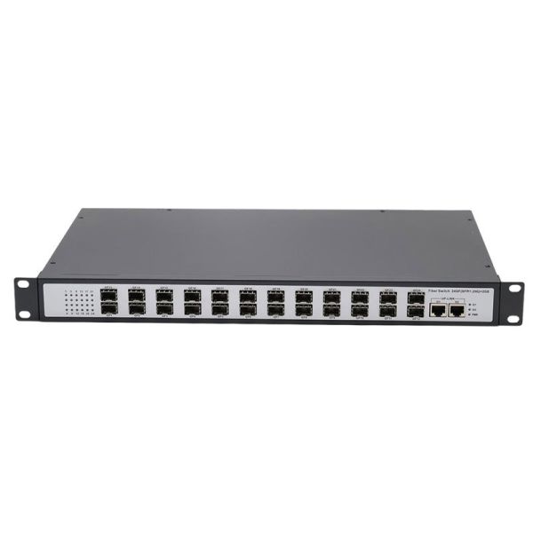 Full Gigabit Fiber Switch 24 Gigabit SFP Slot 2 RJ45 Ethernet Copper Rack Mount
