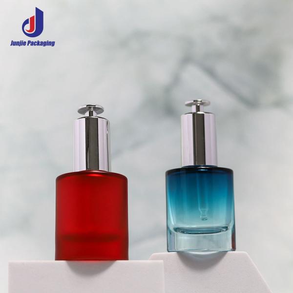 Frosted Luxury Cosmetic Packaging 30ml Black Glass Dropper Bottle