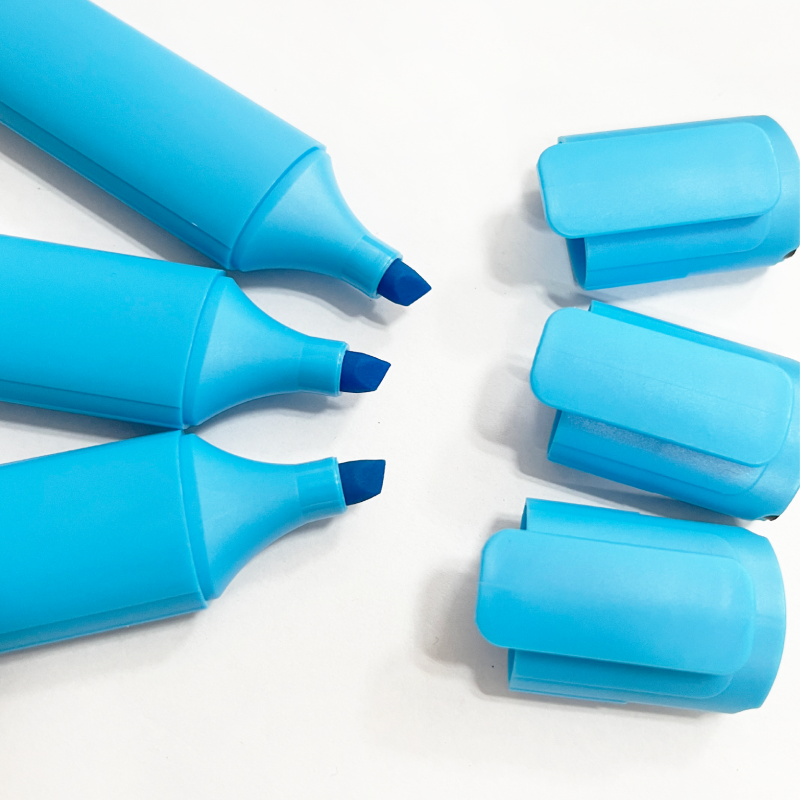 Best Price 12PCS Blue School And Office Fluorescent Ink Color Box Set Marker Chisel Fiber Tip Highlighter