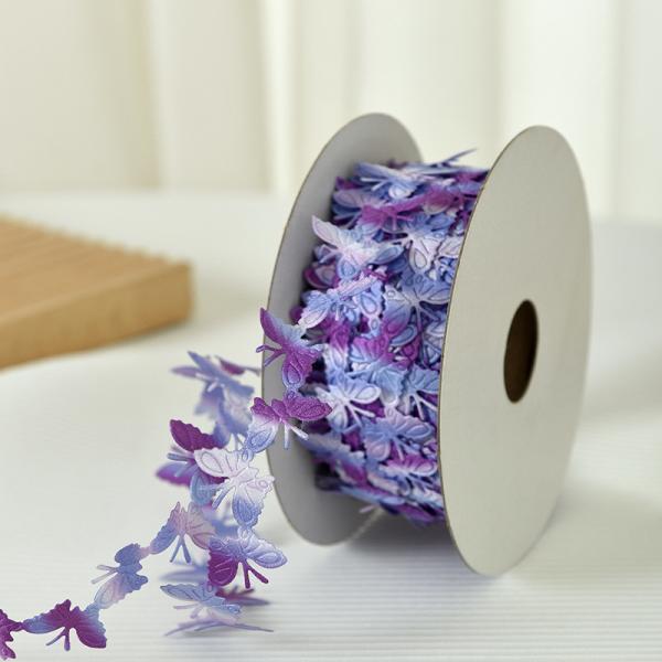2cm*25y cinta de mariposa ultrasónica para embalaje de regalos y accesorios de ropa