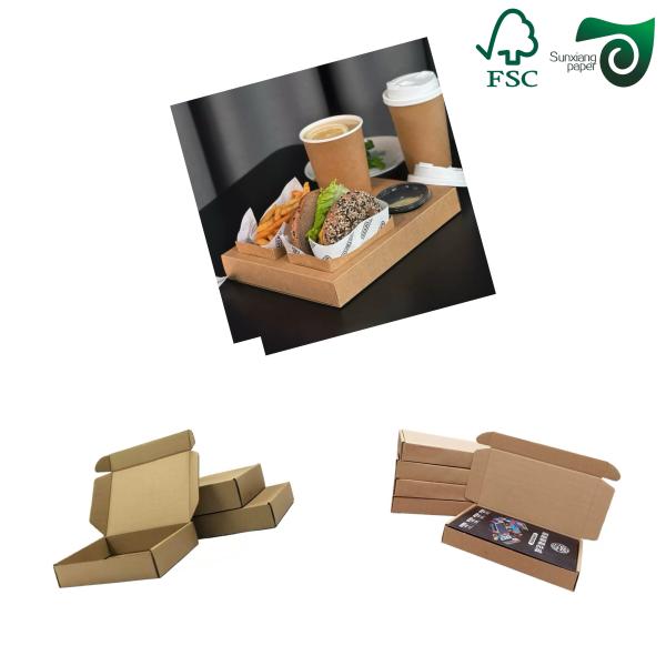 Cartón corrugado de una sola pared, impreso, con flauta FSC E, en 140 g/m² y 170 g/m² para mangas de café