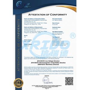 Henan Xrido Environmetal Protection Technology Co., Ltd. Certifications