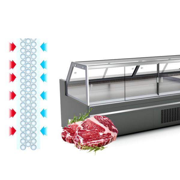 Сваренное мясо случай 4 гастрономов ноги, стекло холодильника дисплея морепродуктов 330L изолируя