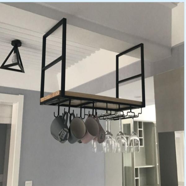 Functional Wood Ceiling Garden Tool Rack Store Display Stand for Garage Overhead Storage