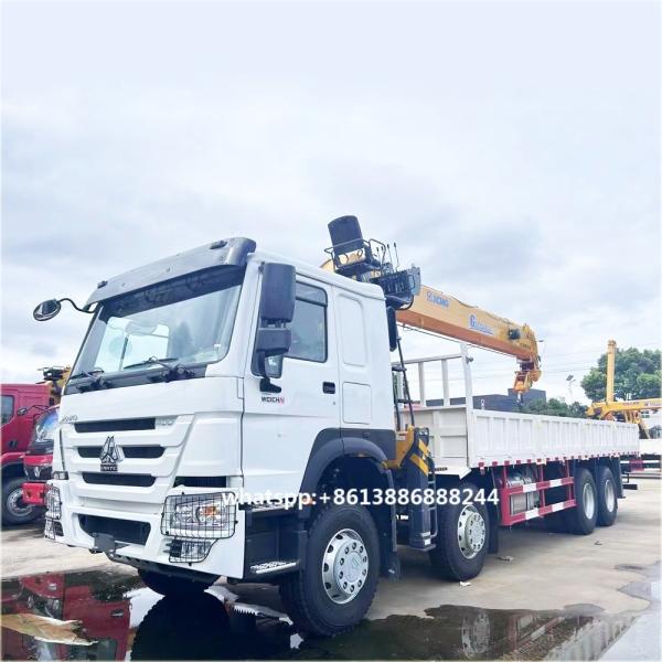 HOWO   8*4  Cargo Truck Mounted 16 Tons Crane    Crane Mounted Truck    Lifting Truck