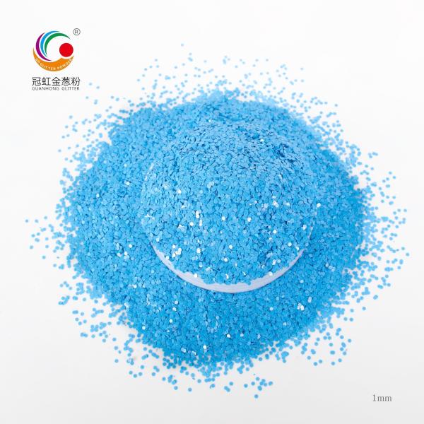 1mm Bulk Blue Eco Friendly PET Solvent Resistance Glitter Chunky Round For Crafts