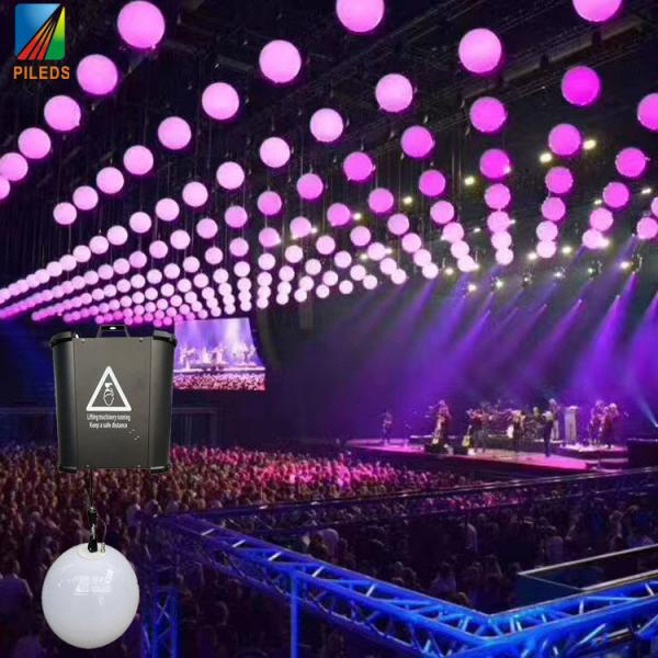 Customized DMX RGB LED Lifting Ball Wireless Control Kinetic Light Up Down