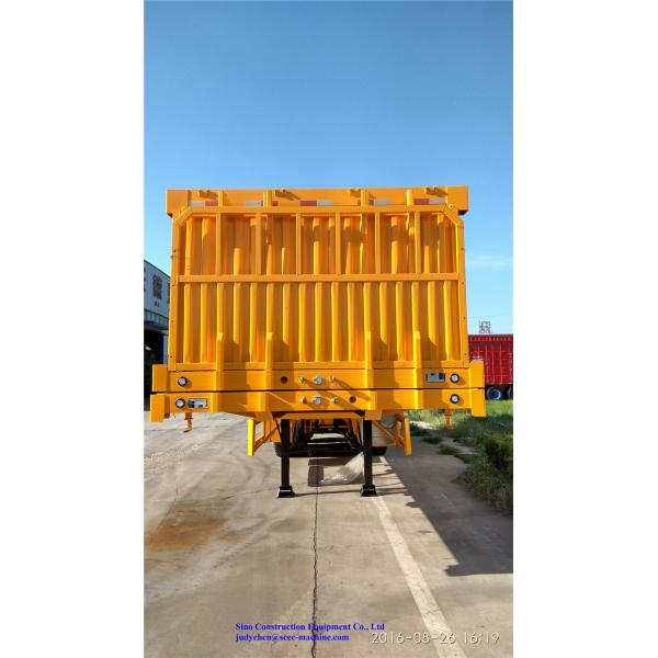 3 Axles Sinotruk Heavy Duty Semi Trailers 50000kg Flat Bed Cargo Trailer With Side Board
