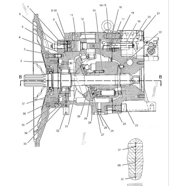 Насос пилота 2742490 насосов с зубчатой передачей экскаватора E330D K5V200 гидравлический