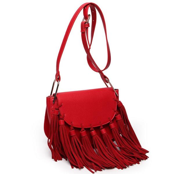 2016 spring and summer tassel leather female Korean tide shoulder diagonal fashion leather bag dumplings
