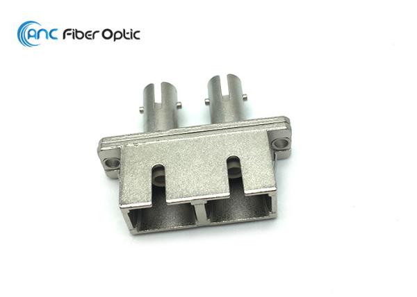 Duplex SC To ST Fiber Optic Adapters Female To Female Zinc Alloy Metal Housing