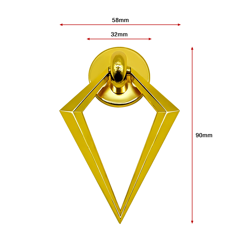 Metal Triangular Geometric Ring Furniture Drawer Pulls Minimalist Single-hole Cabinet Door Handles & Ring Decorative Fittings