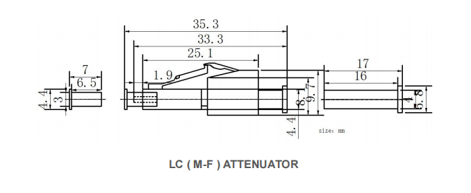 LC Male-Female Attenuator SM/MM APC/UPC Attenuator Value<20dB