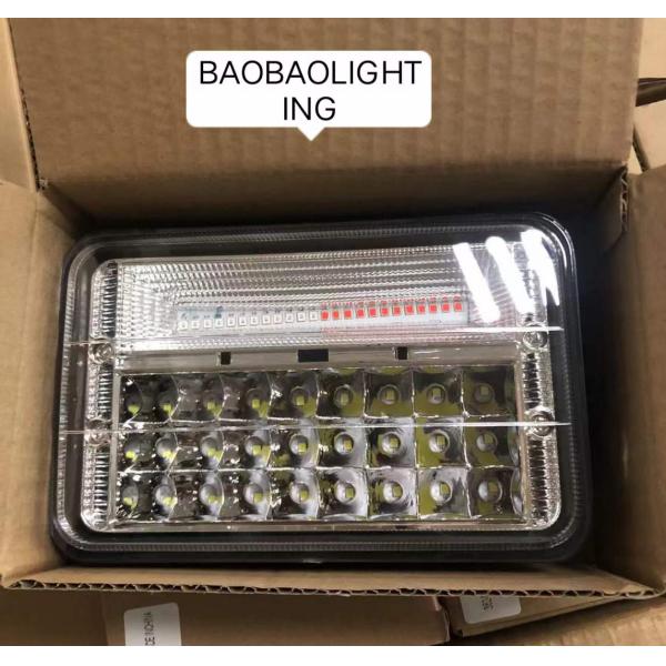 Red Blue Flash 12V White Color Rectangle Universal Car Truck Work Lights