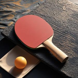 Raquete de ténis de mesa de madeira pura com borracha dupla reversa
