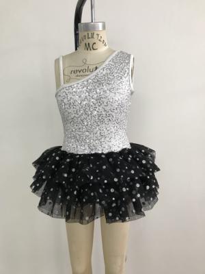 Kids Dance Clothes , Toddler Ballet Clothes Silver And Black Color