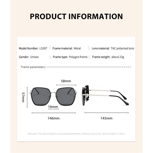 OEM объектива 23g поликарбоната больших солнечных очков рамки металла Unisex