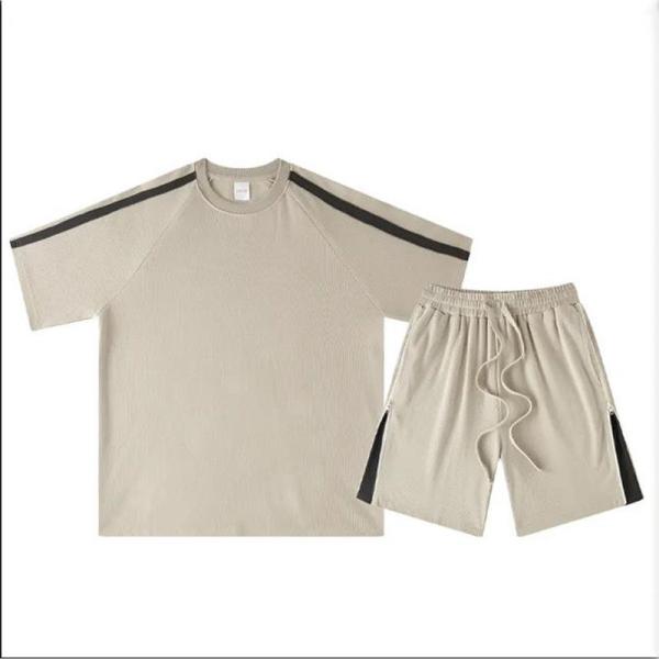 100% Cotton Mens Short Sets 2 Piece Outfits Fashion Summer Tracksuits