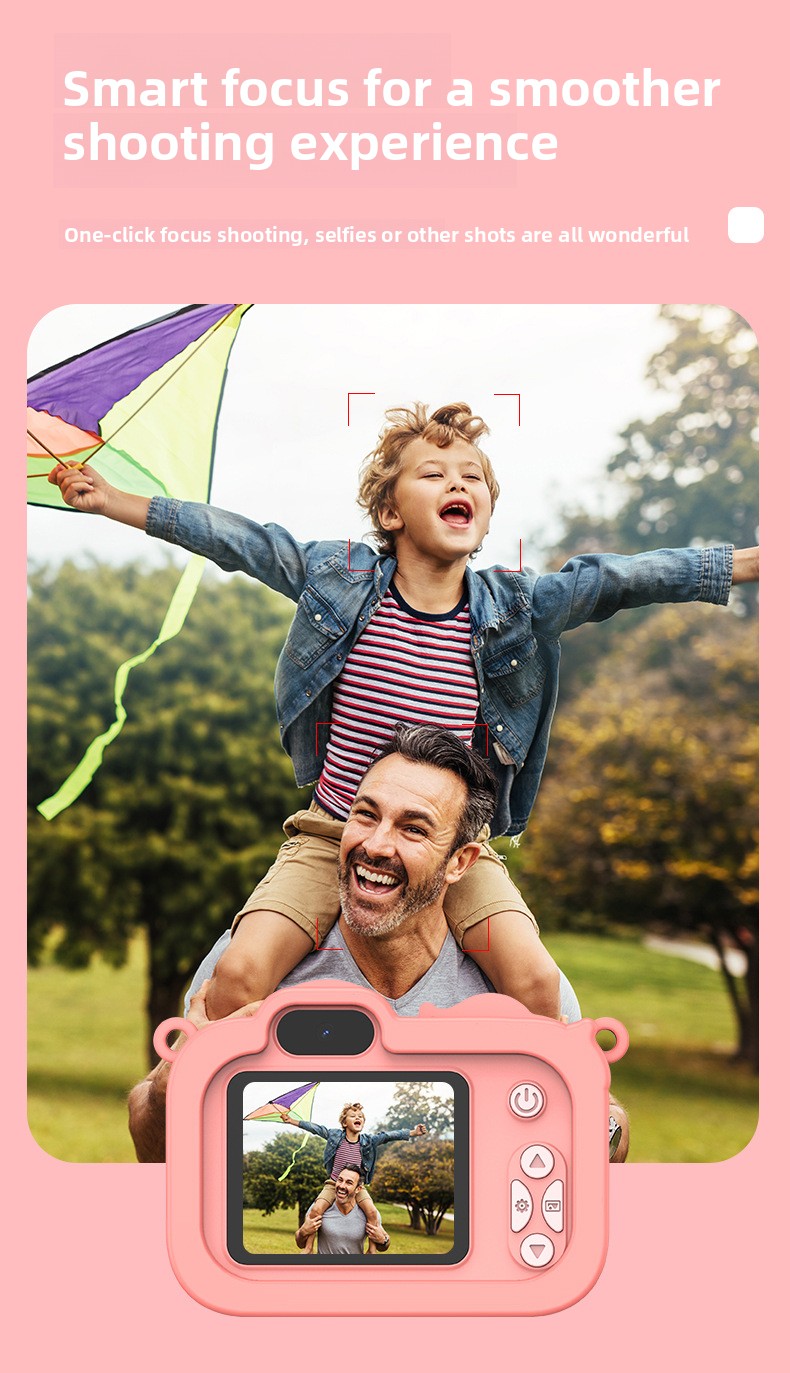 Feitianma 2.0 Inch Screen 1080P HD Dual-lens Children's Camera with Unicorn Graphic Design Children's Toy Gift