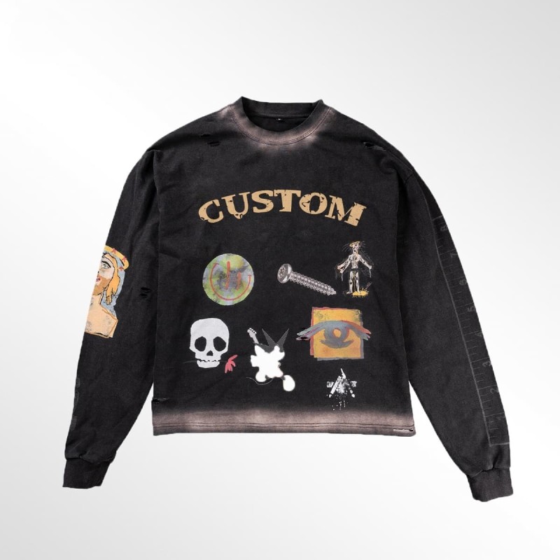 Vintage Wash Long Sleeve Men T Shirts OEM Mens Casual T Shirts