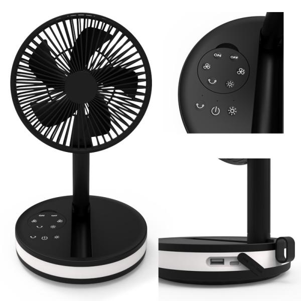 Do fã recarregável Desktop de USB do fã de tabela do suporte de HEBRONFAN teto conduzido exterior portátil