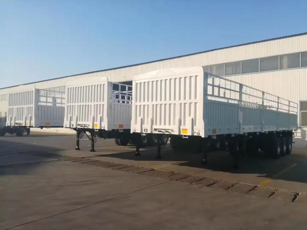 100 Tons Fence Semi Trailer Warehouse Railing Cargo Transport Vehicle 13 Meter Flower Basket Semi Trailer