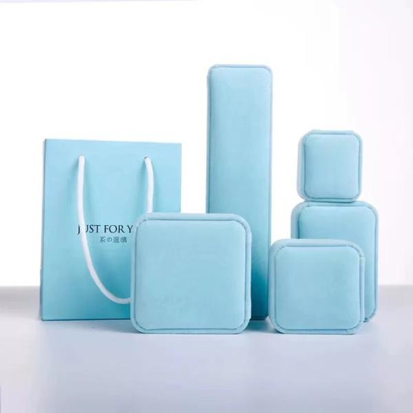 Sky Blue Haze Grey Recycled Paper Jewelry Boxes 6cm*5cm*4.5cm