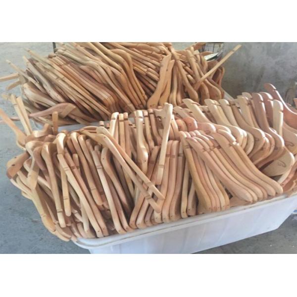 Wooden Clothing Store Hangers With Clips , Trouser / Skirt Commercial Clothes Hangers