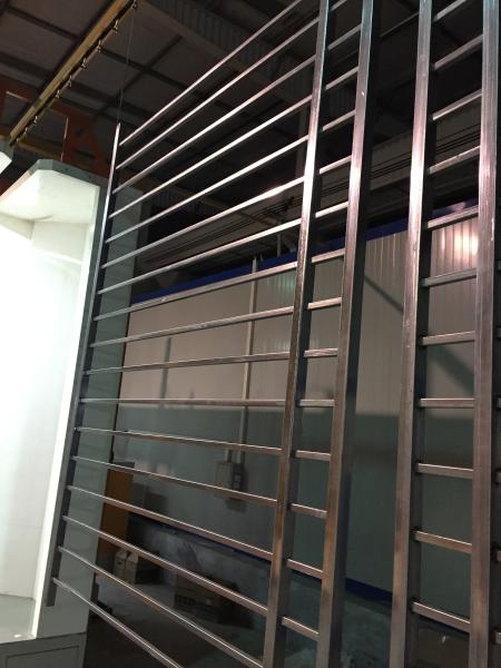 3 Rails Black Steel Fence , Residential Beautiful Metal Security Fencing