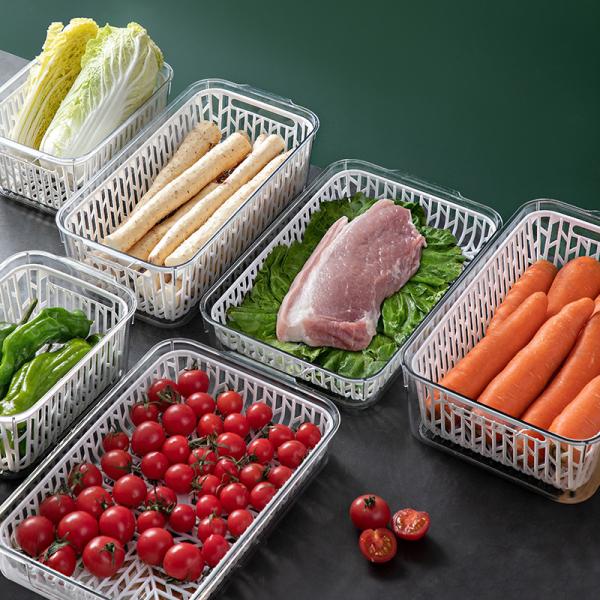 Sterile Fridge Organization Bins PET Plastic Kitchen Organizer