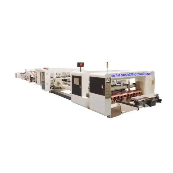 Automatic Folder Gluer Stitcher Inline Machine, inline Strapper as option, PP
