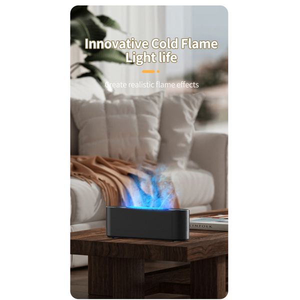 Flame Volcano Ultrasonic Humidifier 250ml Essential Oil Aroma Diffuser Colorful Light