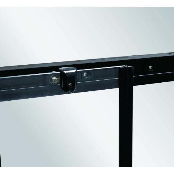 Porte coulissante de douche en aluminium noir avec 120*190cm de taille et verre trempé