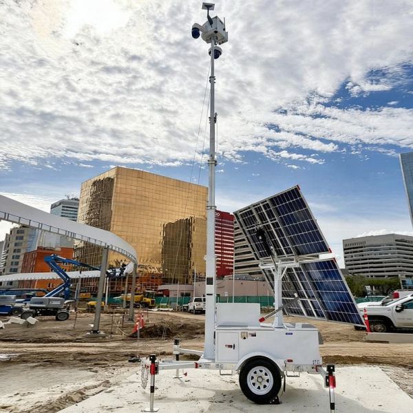 Automatic Lifting Mast Solar Light Tower Durable Using Portable Generator Light Tower