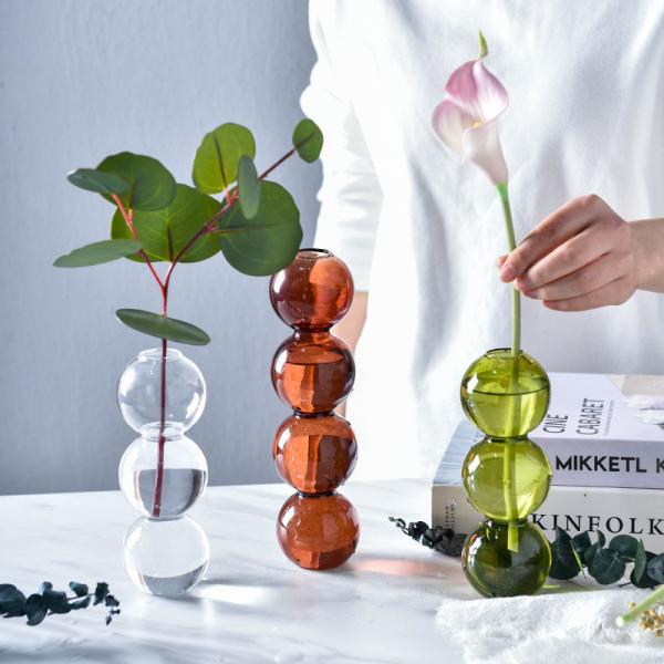 Logo Printing Decorative Laminated Ball Glass Vases