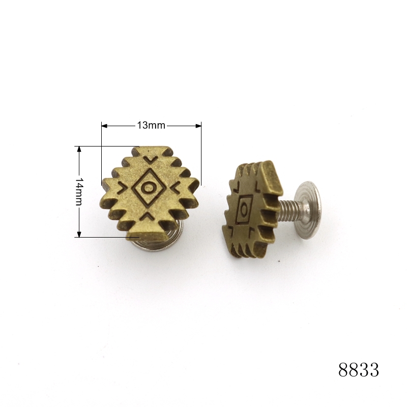 Custom Logo Antique Brass Rivets Luxury Screw Studs For Leather