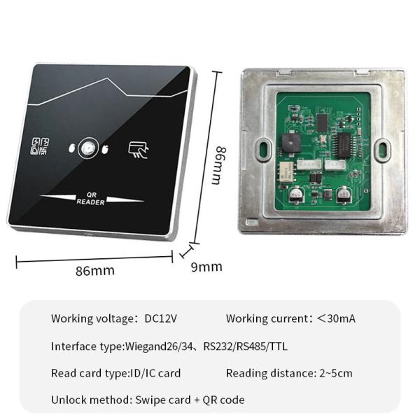 TCP IP RJ45 Red Escaner de código QR HTTP MQTT Modbus RFID Sistema de código QR NFC 13.56Mhz IC Lector de código QR Control de acceso