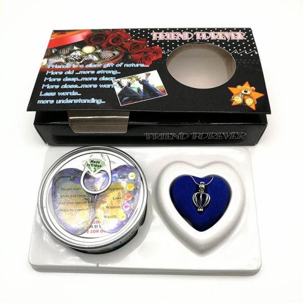 Friend Series Color Box Love Pearl Necklace Gift Box With Fashion Cage Pendant for Promotion Gift
