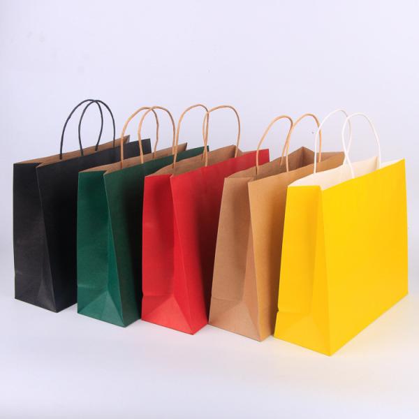Industrial Gift Craft Custom Printed Shopping Paper Bags with Cotton Rope Handle