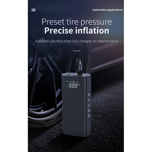 High Power Portable Tire Inflator 150 PSI Air Compressor With Power Bank