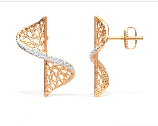 2024 Earring Set with Pave Setting Technology and Cubic Zirconia Swerve Twist Studs